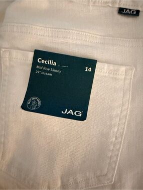 Jag Jeans Cecilia Mid Rise Skinny Jeans in White